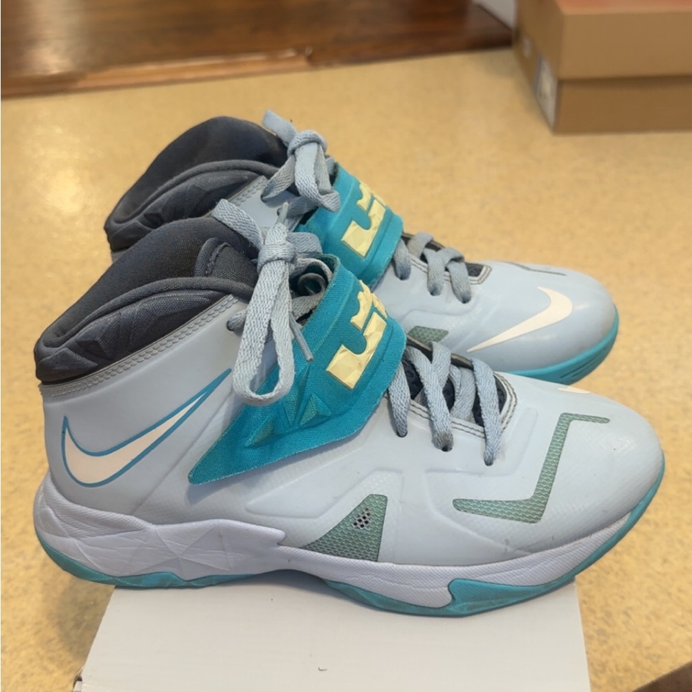 Nike Lebrons Kids' Blue and White Sneakers